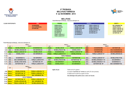 2ª TROBADA BELLPUIG-TARREGA 9 De NOVEMBRE 2014