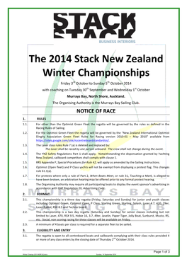 The 2014 Stack New Zealand Winter Championships