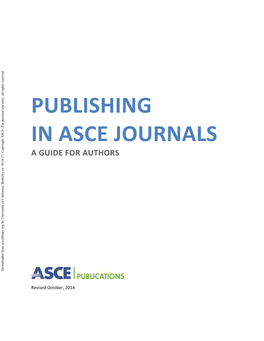 Publishing in Asce Journals a Guide for Authors