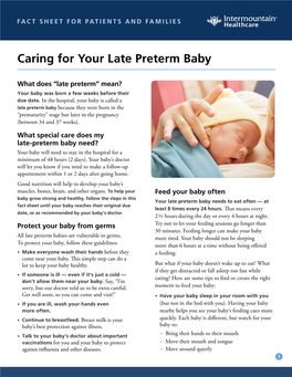 Caring for Your Late Preterm Baby