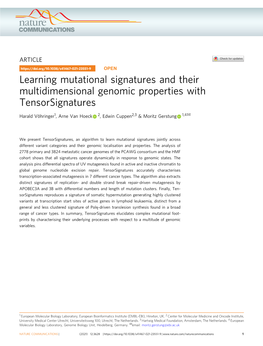 Learning Mutational Signatures and Their Multidimensional Genomic