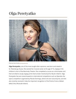 Olga Peretyatko' Biography