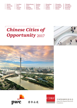 Chinese Cities of Opportunity 2017 Focusing on Large Cities and Urban Clusters Is the Key to Capturing the Next Phase of China’S Development