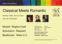Web Programme Classical Romantic 2012