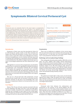 Symptomatic Bilateral Cervical Perineural Cyst