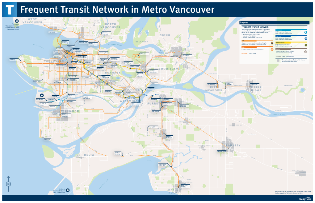 Frequent Transit Network in Metro Vancouver