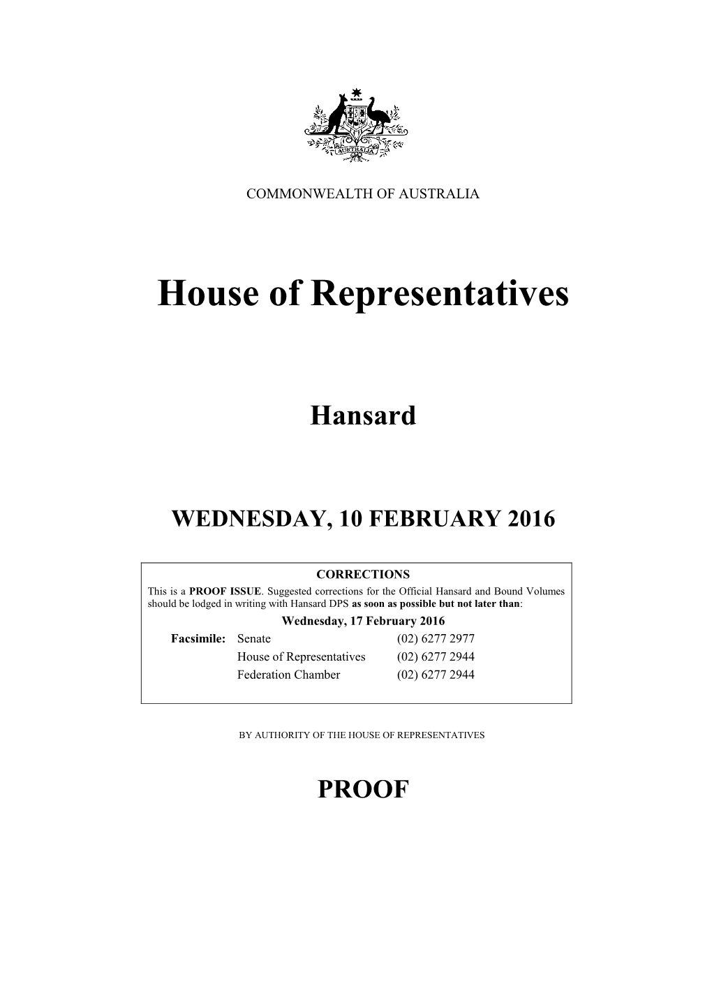 House of Representatives