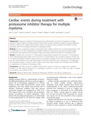 Cardiac Events During Treatment with Proteasome Inhibitor Therapy for Multiple Myeloma John H