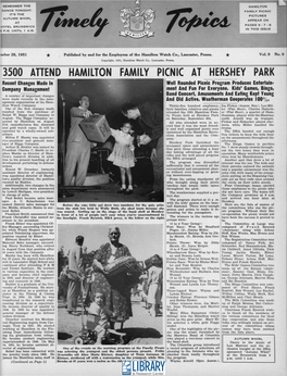 * 3500 Attend Hamilton Family Picnic at Hershey Park