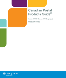 Canadian Postal Products V2014-09 Product Guide