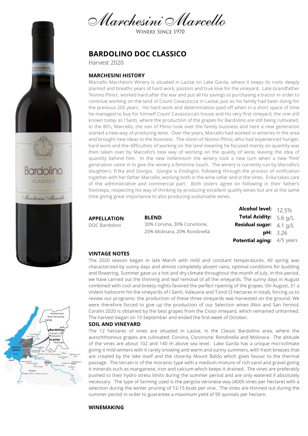 BARDOLINO DOC CLASSICO Harvest 2020