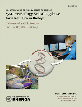 Genomics: GTL Systems Biology Knowledgebase Workshop