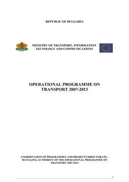 Operational Programme on Transport 2007-2013