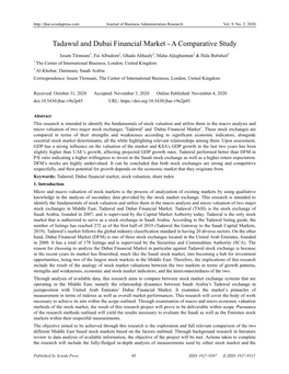 Tadawul and Dubai Financial Market - a Comparative Study