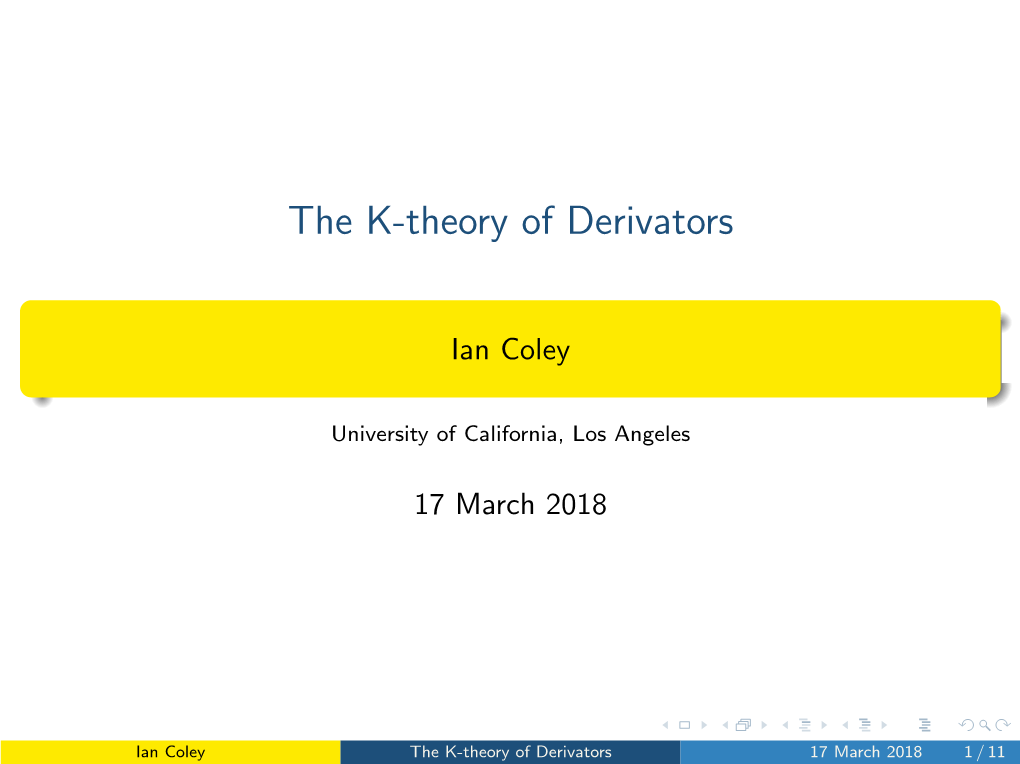 The K-Theory of Derivators