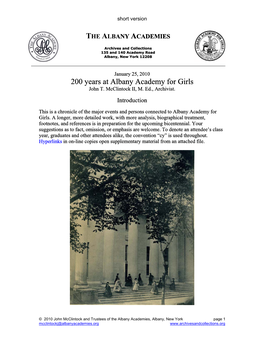 1813 Albany Citizens Collaborate with City Council to Found a School on The