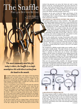 In Modern Riding the Snaffle Is the Largest of the Four Bitting Groups And