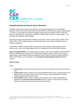 Hereditary Breast and Ovarian Cancer Syndrome