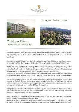Waldhaus Flims Facts and Information