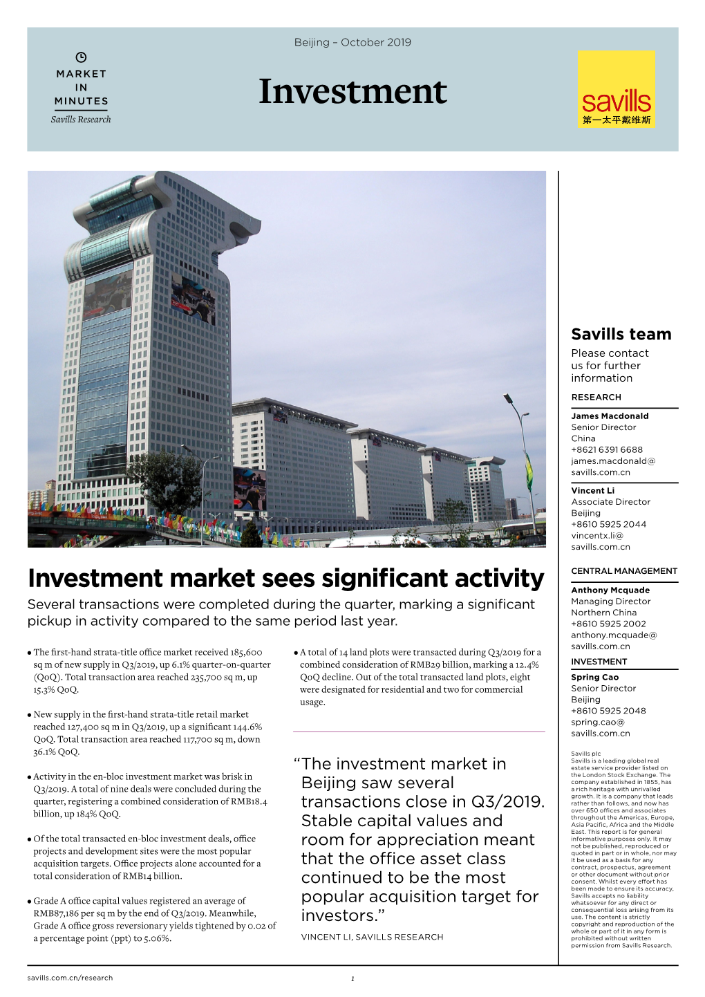 Investment Savills Research