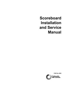 Scoreboard Installation and Service Manual