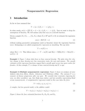 Nonparametric Regression 1 Introduction