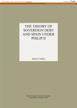 The Theory of Sovereign Debt and Spain Under Philip Ii