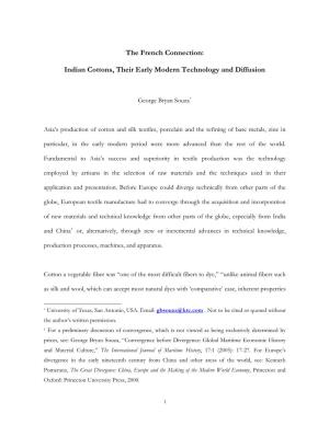 The French Connection: Indian Cottons, Their Early Modern Technology and Diffusion