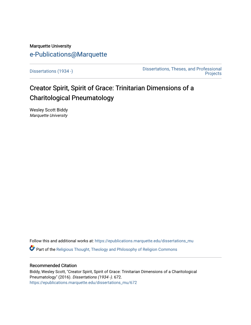 Trinitarian Dimensions of a Charitological Pneumatology