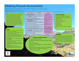 Climbing Towards Sustainability