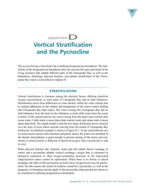Vertical Stratification and the Pycnocline