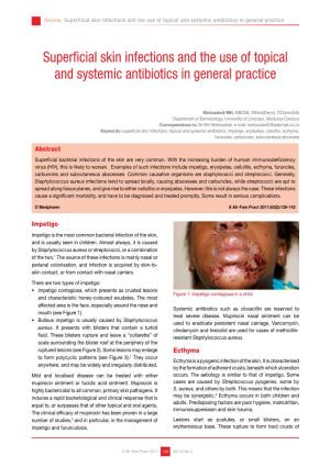 Superficial Skin Infections and the Use of Topical and Systemic Antibiotics in General Practice