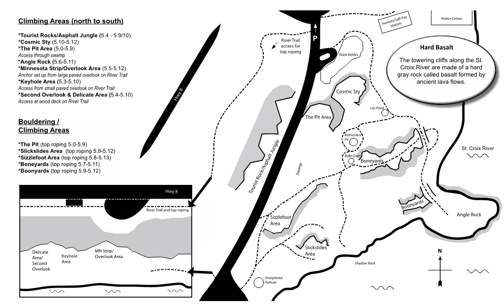 Rock Climbing Areas at Interstate State Park