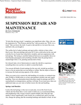 Popular Mechanics - Suspension Repair and Maintenance