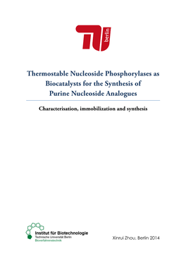 Thermostable Nps As Biocatalysts for the Synthesis of Purine Nucleoside