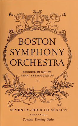 Boston Symphony Orchestra Concert Programs, Season 74, 1954-1955