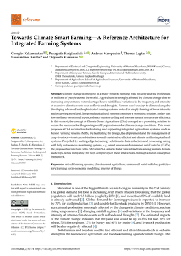 Towards Climate Smart Farming—A Reference Architecture for Integrated Farming Systems