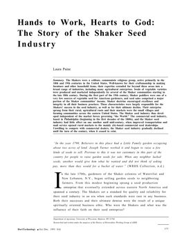 The Story of the Shaker Seed Industry