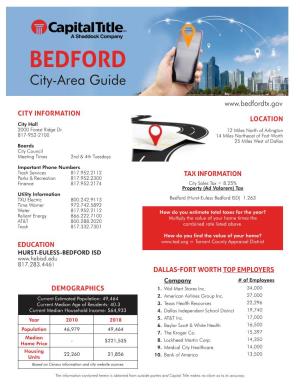 BEDFORD City-Area Guide