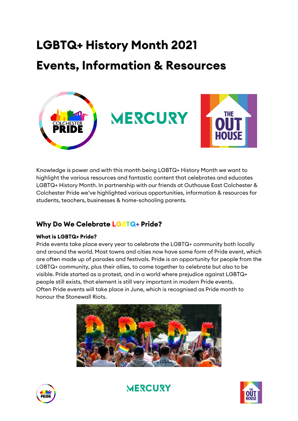 LGBTQ+ History Month 2021 Events, Information & Resources