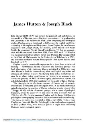 James Hutton & Joseph Black