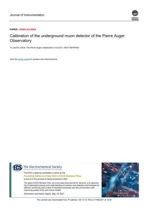 Calibration of the Underground Muon Detector of the Pierre Auger Observatory