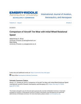 Comparison of Aircraft Tire Wear with Initial Wheel Rotational Speed
