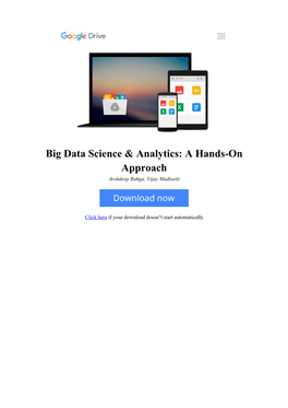 [XIAY]⋙ Big Data Science & Analytics: a Hands-On Approach By