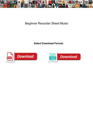 Beginner Recorder Sheet Music
