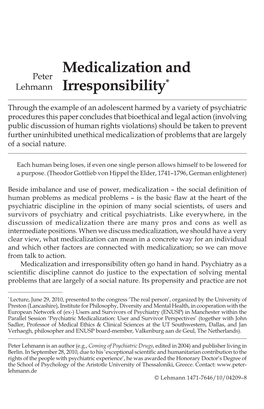 Journal of Critical Psychology, Counselling and Psychotherapy Appropriate, and Have to Use Force, Which Constitutes a Threat