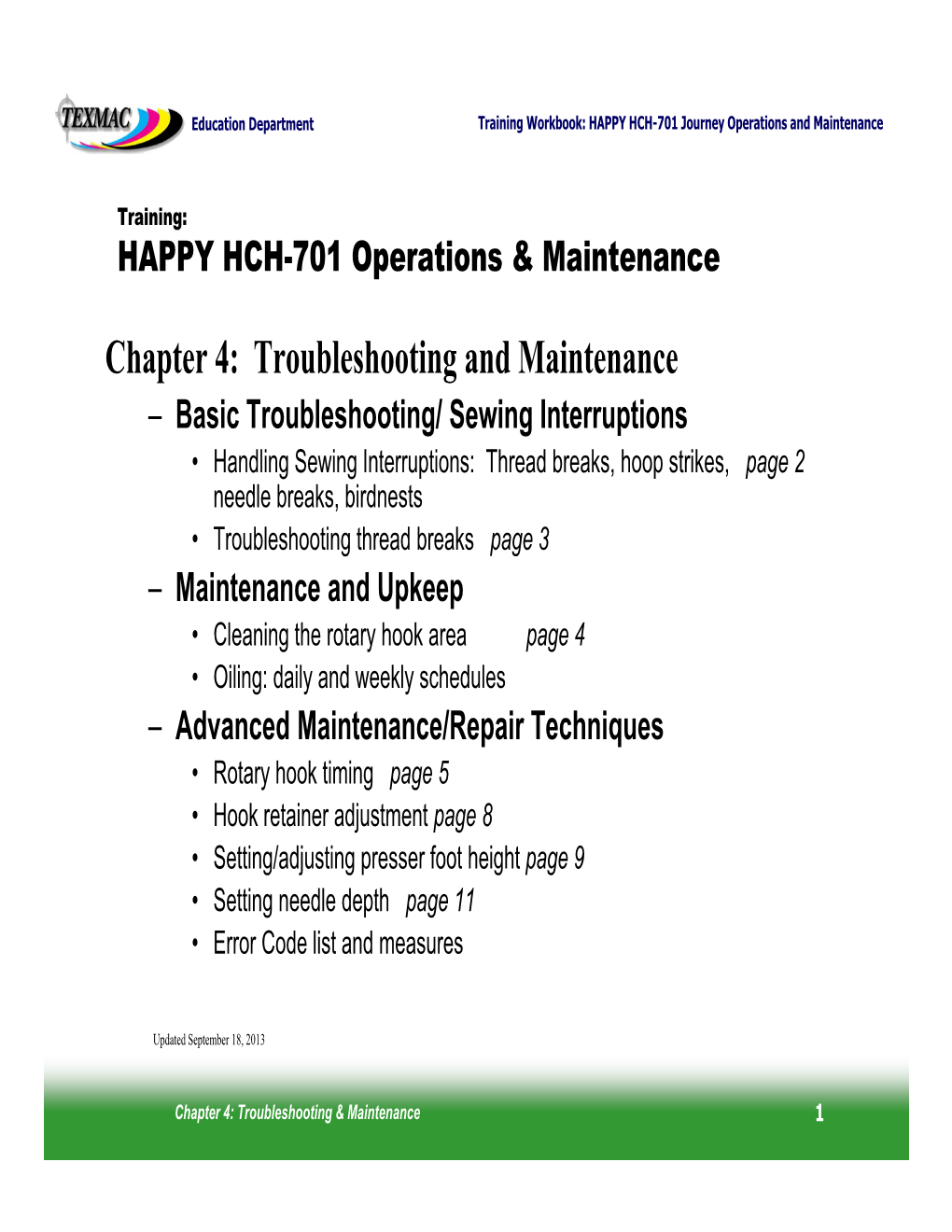 Chapter 4: Troubleshooting and Maintenance