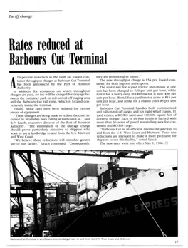 Rates Reduced at Barbours Cut Terminal A