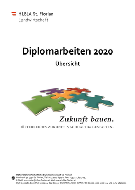 Diplomarbeiten 2020 Übersicht
