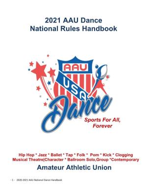 2021 AAU Dance National Rules Handbook